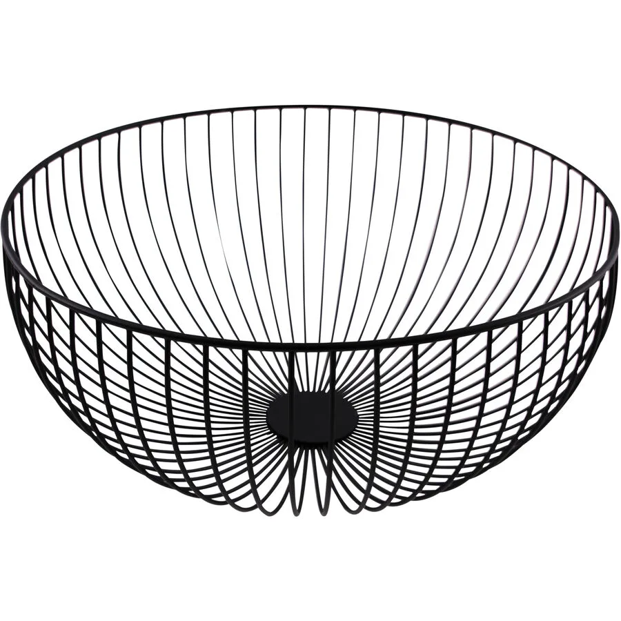 Brotkorb Svart Schwarz Metall 35 cm 35 cm