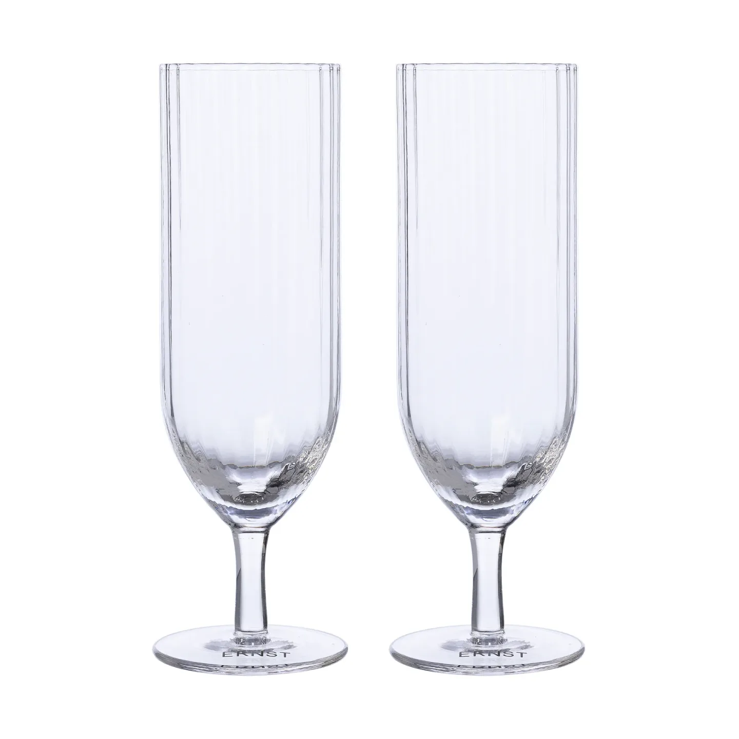 ERNST Ernst Champagnerglas gerippt 2er Pack Klar