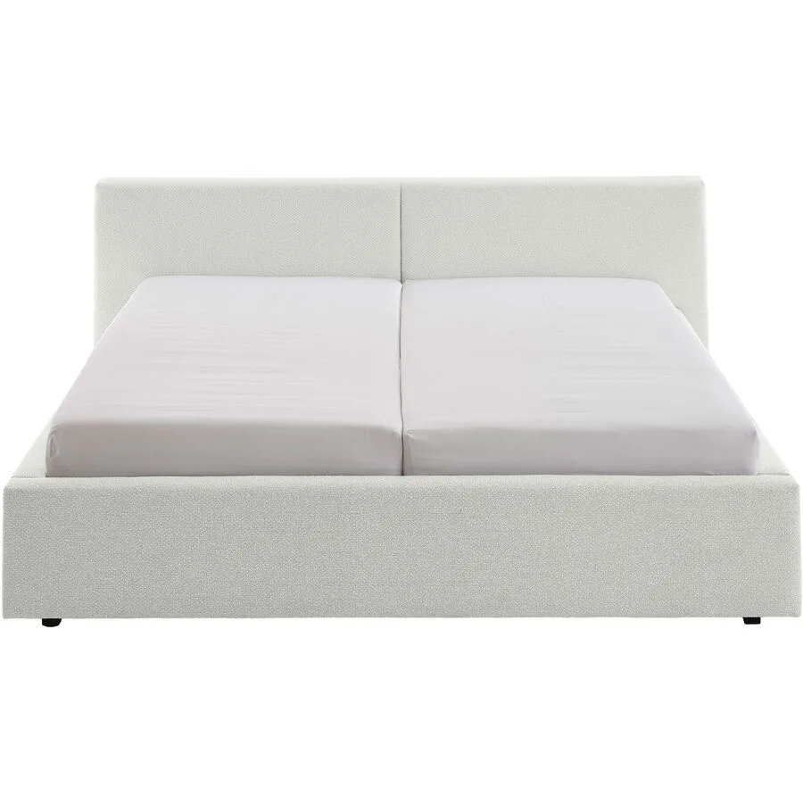 Bett Lois Weiss Stoff 160 x 200 cm