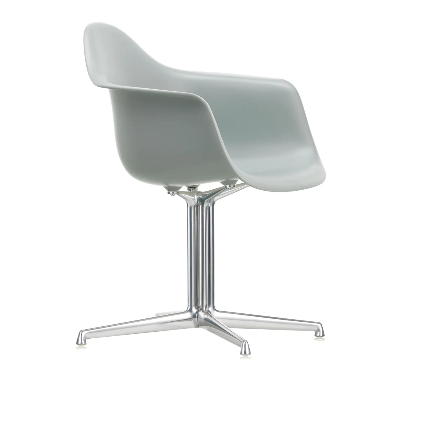 Vitra - Eames Plastic Armchair DAL 24 Light Grey Aluminium Polished - Kontorsstolar - Charles & Ray Eames - Grå - Metall/Plast