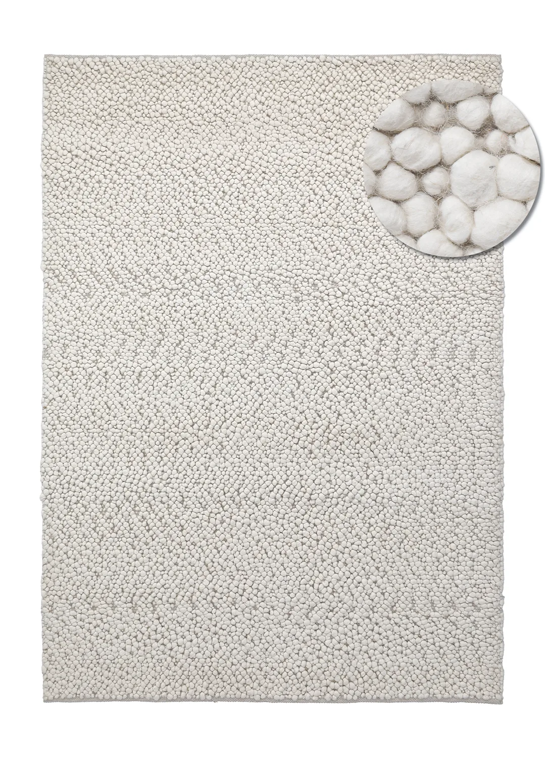 Ullteppe - Sala Irregular Wool Bubble (krem) (Størrelse: 80 x 150 cm)