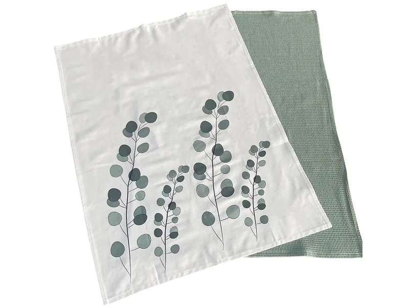 Geschirrtücher-Set LORA Baumwolle grün