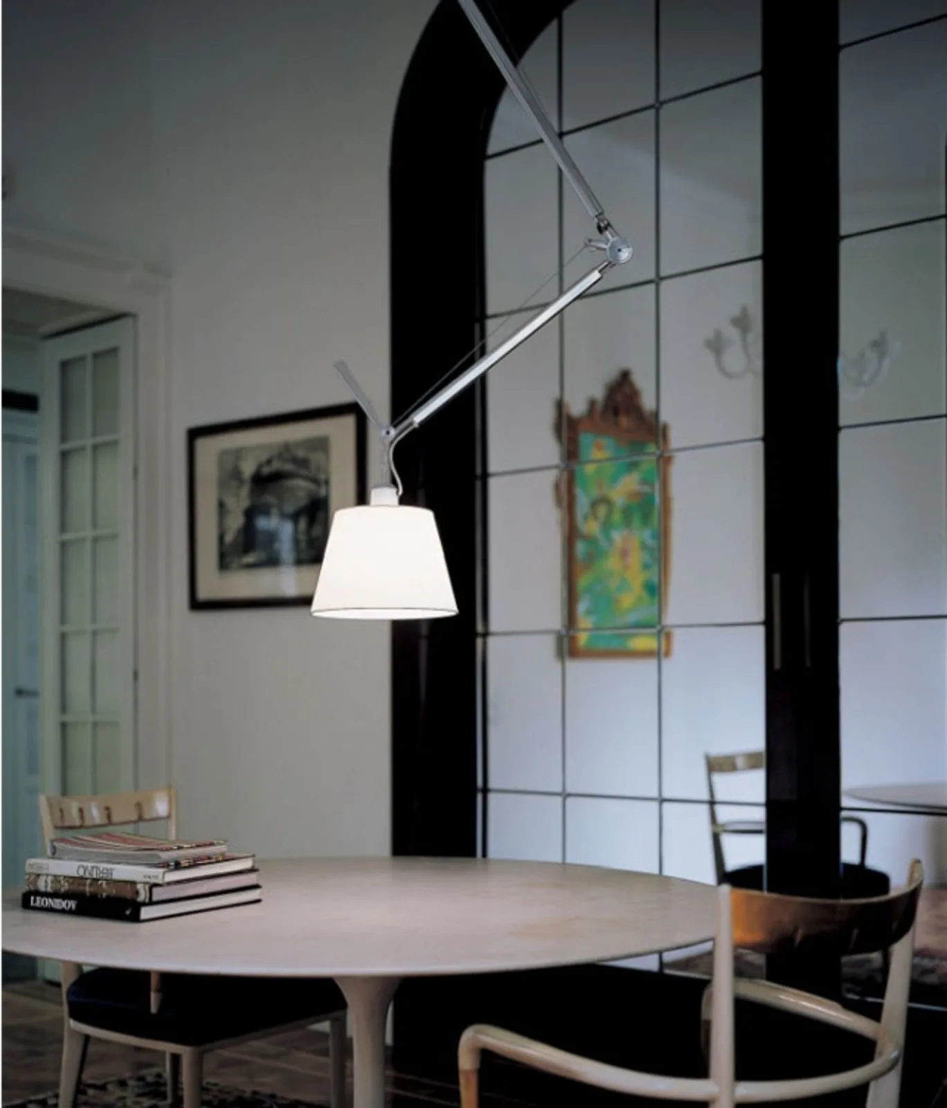 Tolomeo Decentrata Pendelleuchte Ø360 Pergament - Artemide - Wohnzimmer - Aluminium