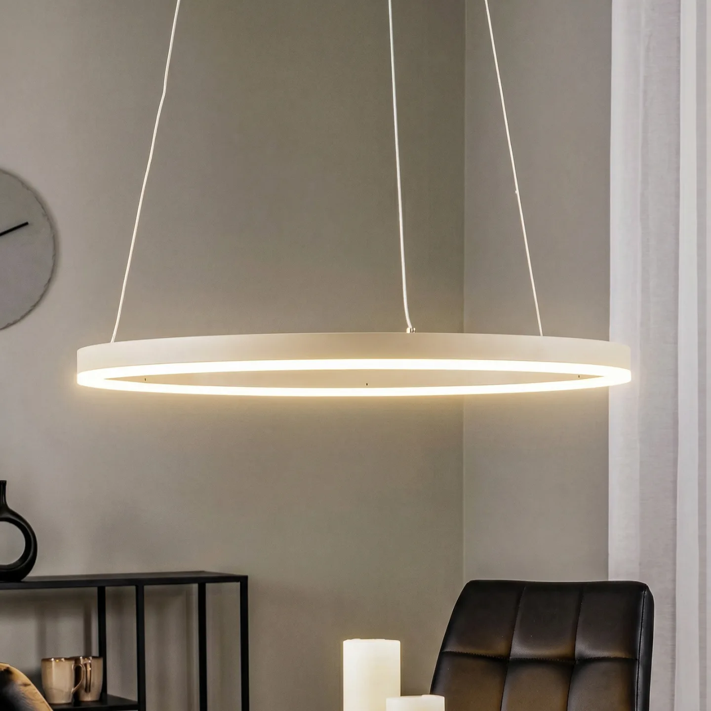 Albiona LED-Hängeleuchte, beige, 1 Ring, Ø 60 cm - Arcchio - Küche - Modern - Metall - Einflammig