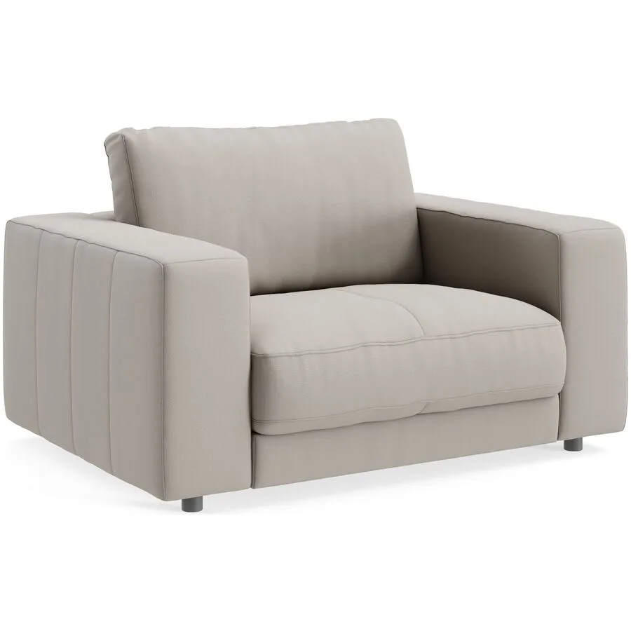 Sessel Ava light grey Bezug: pigmentiertes Leder B 140 T 107 H 86 cm - Möbel Konfigurator: Traummöbel individuell zusammenstellen