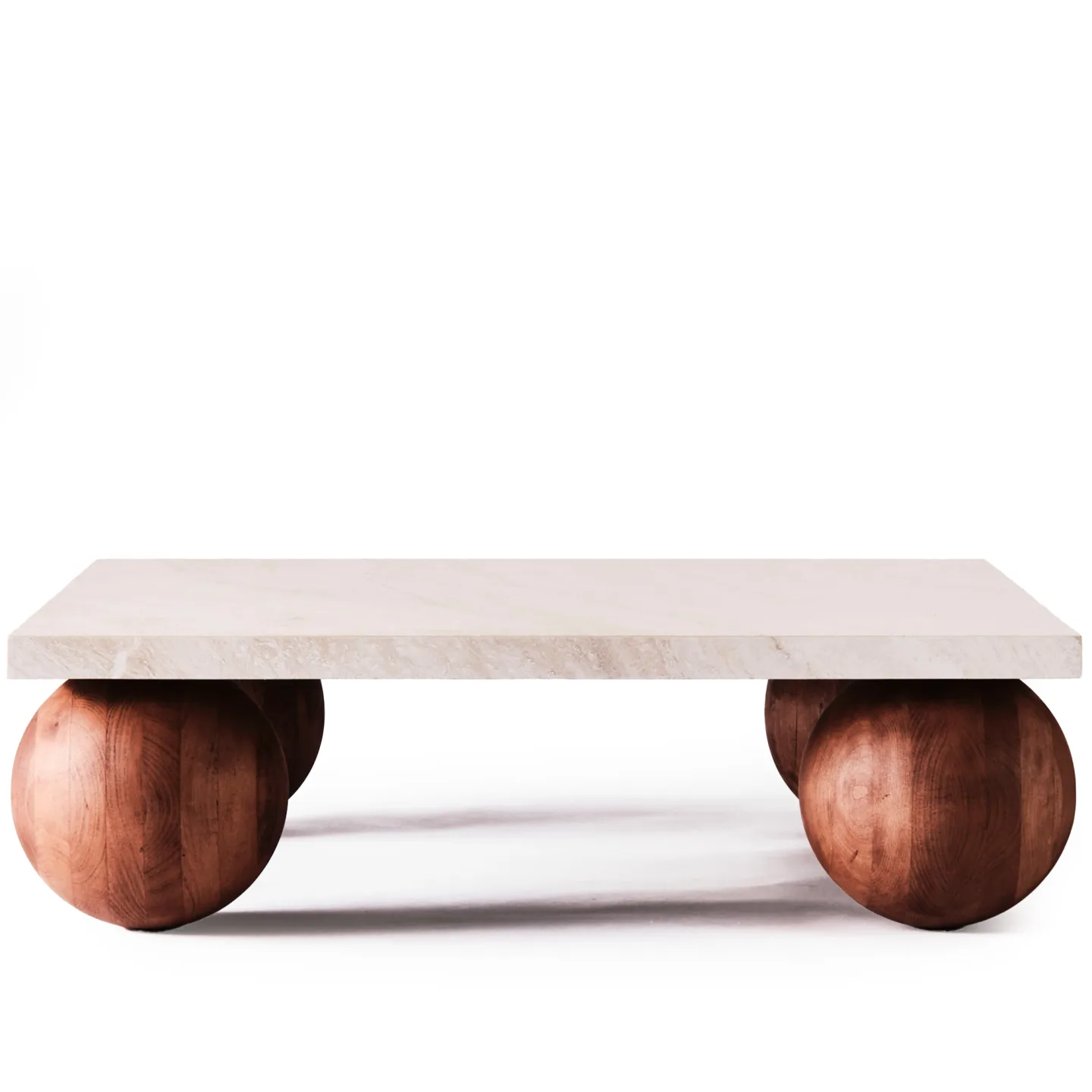 Dusty Deco - Sphere Sofa Table 120X120 - Travertino Bianco - Soffbord - Edin & Lina Kjellvertz - Vit