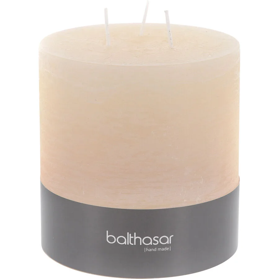 Balthasar Kerze Rustico ecru H12 cm D12 cm, Brenndauer 80h - Material: Wachs