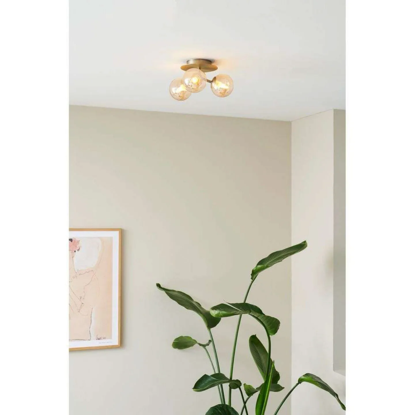 Atom Trio Deckenleuchte Opal - Halo Design - Wohnzimmer - Metall