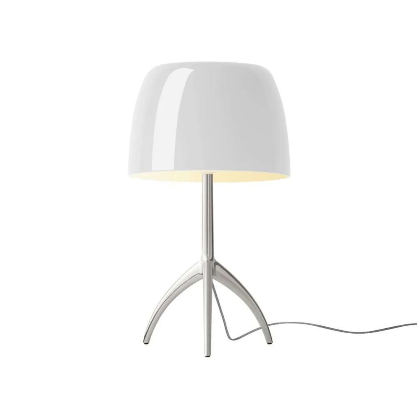 Lumiere Grande Tischleuchte E27 Alu/Weiß - Foscarini - Wohnzimmer - Aluminium