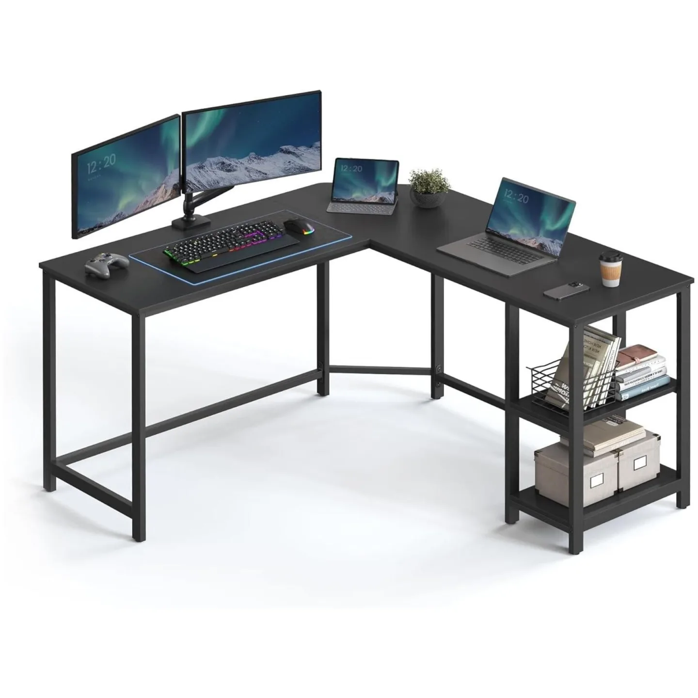 Schreibtisch VASAGLE Schwarz B 138 T 138 cm - Schreibtisch
