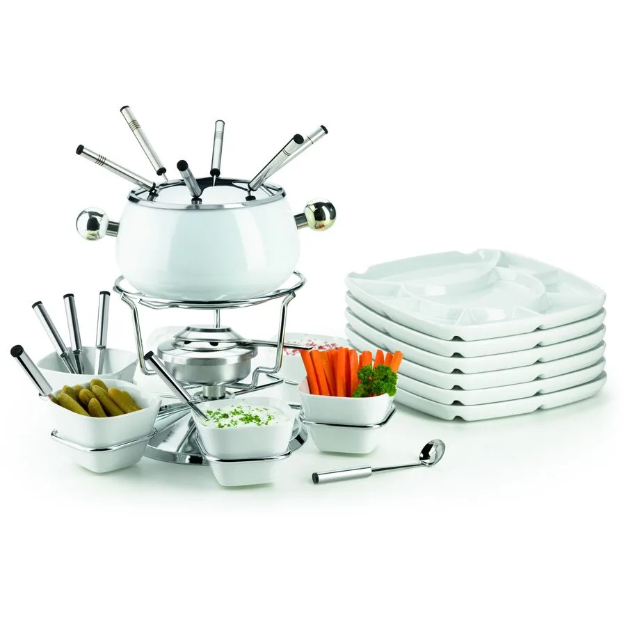 MÄSER Fondue-Set Eaty Weiss Edelstahl