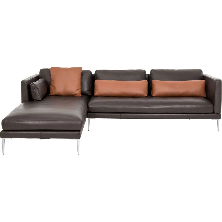 Ecksofa James Braun Leder 360 cm 85 cm