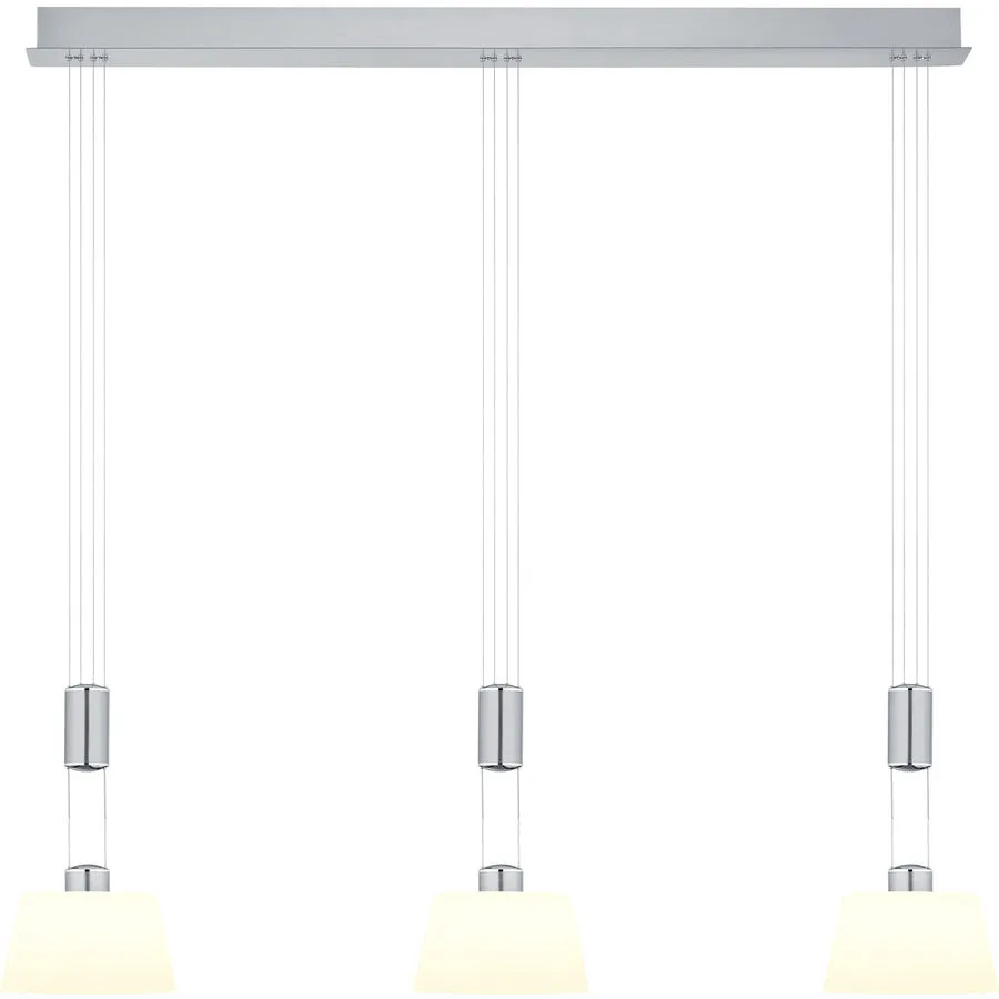 Pendellampe Elegance Grau Metall 100 cm 150 cm - Farbe: Nickel matt - LED - Lichtfarbe: Extra warmweiss - LED Energiesparlampen