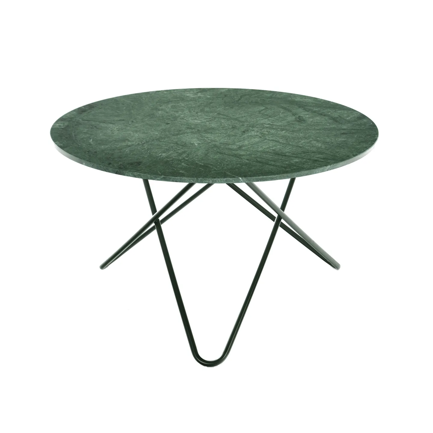 OX Denmarq - Big O Table, Black Steel Frame, Top: Green Marble - Matbord - Dennis Marquart - Grön - Metall/Sten