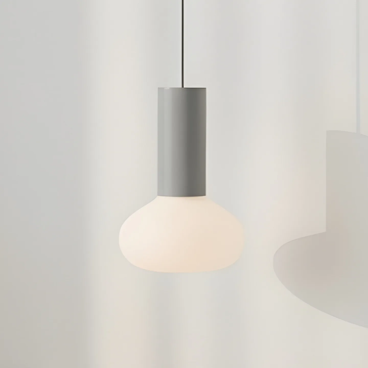 Flo Hängeleuchte, grau, 1-flammig, Glas - Aldex - Wohnzimmer - Design - Metall - Einflammig