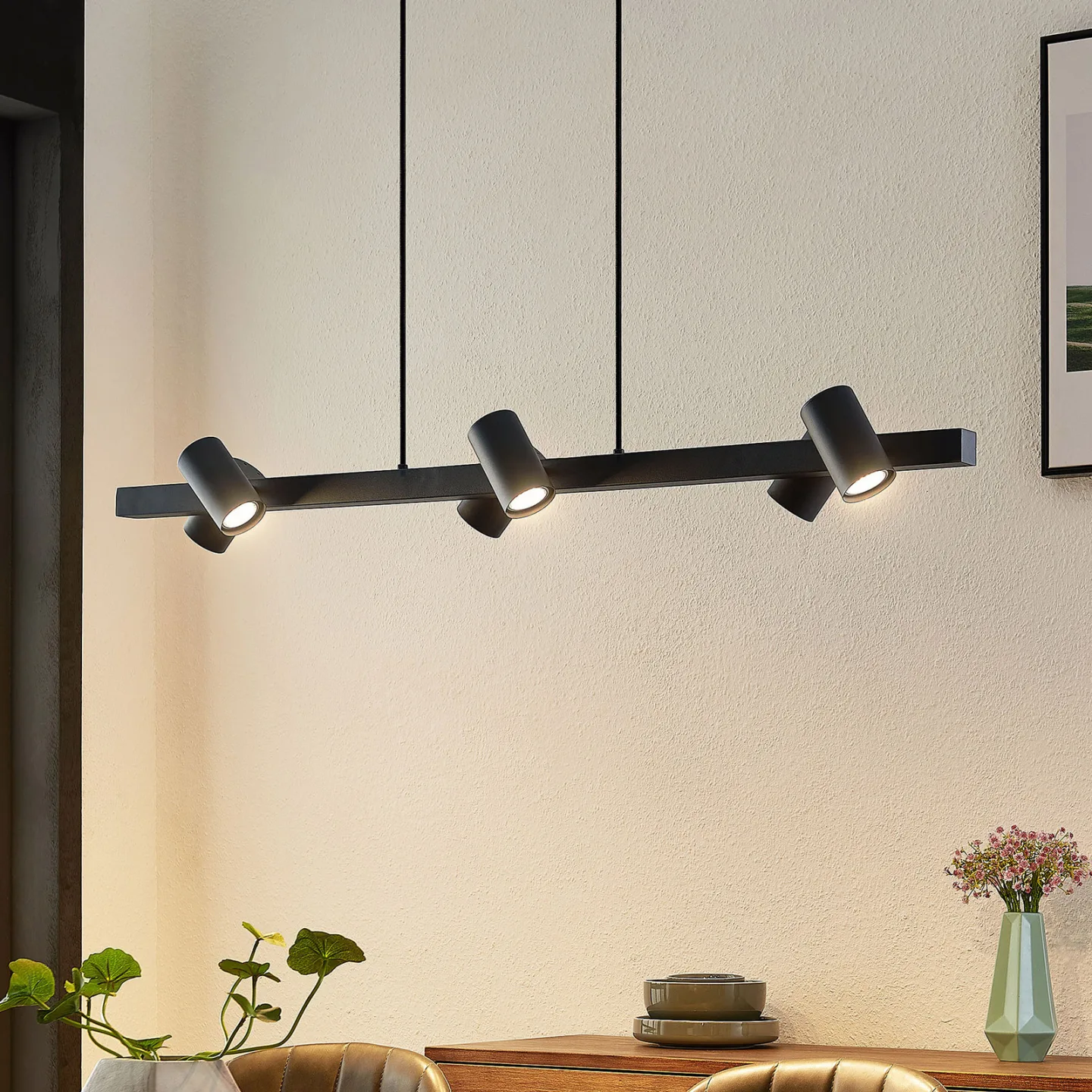 Savoli Taklampa Black - Lindby - Vardagsrum - Modern - Metall - Med flera ljuskällor