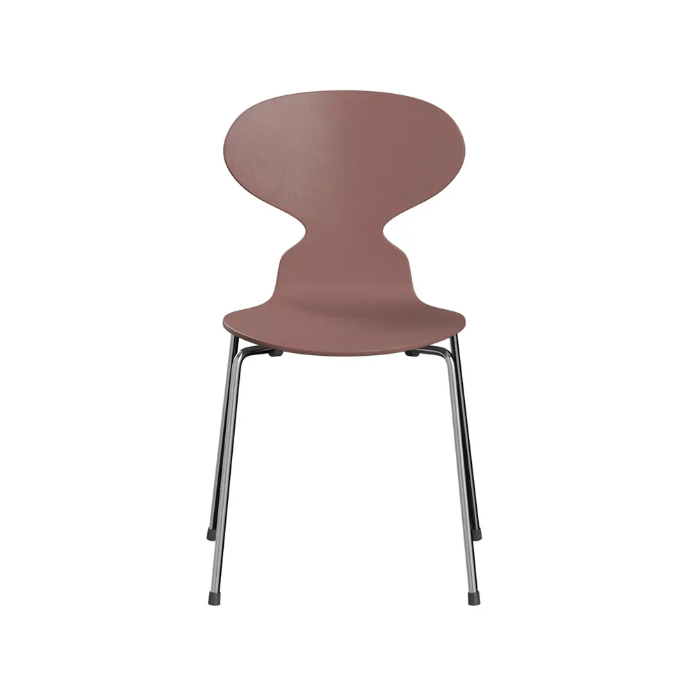 Fritz Hansen Myran 3101 stol wild rose, målad ask, kromat stålstativ