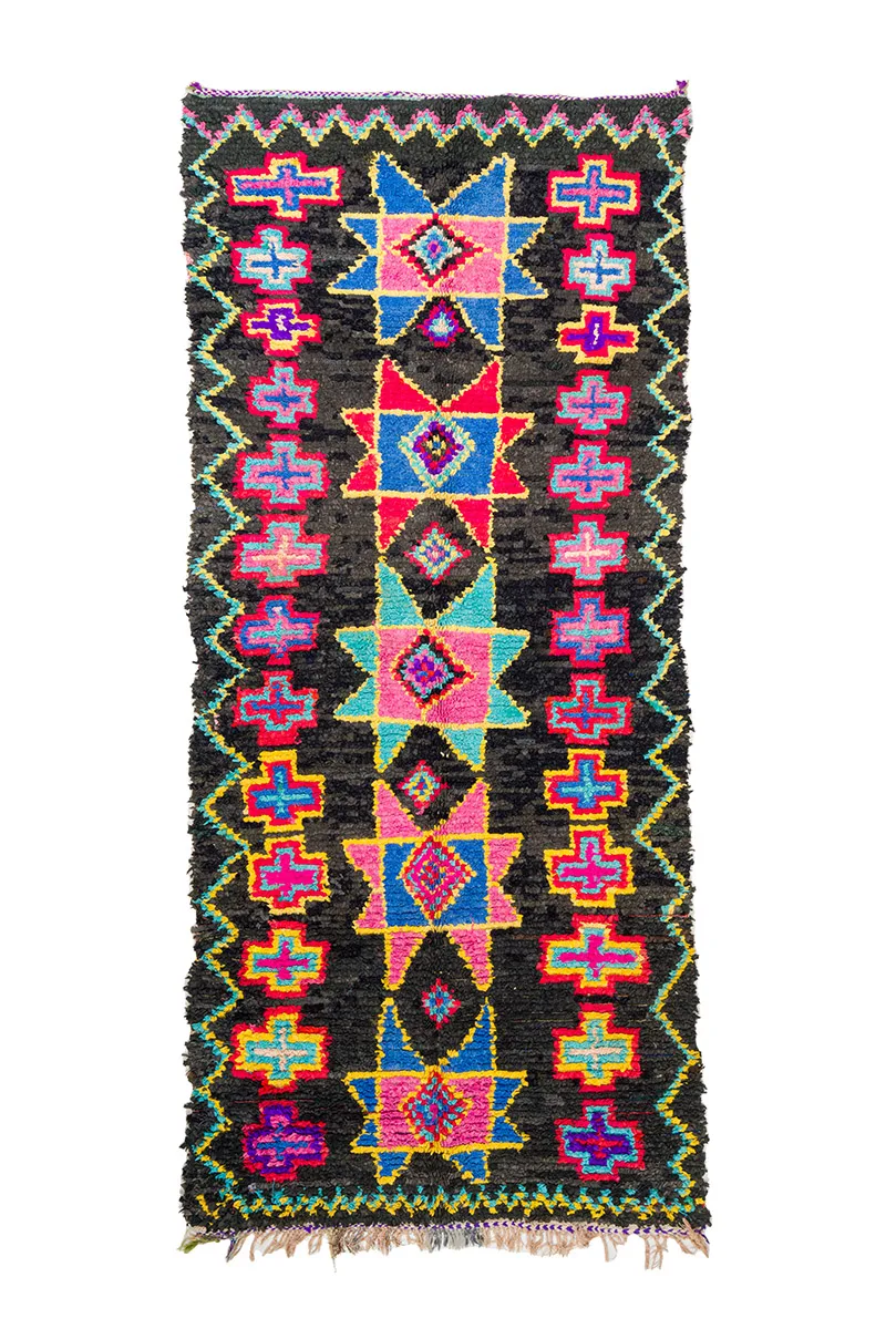 Marokkansk Boucherouite-teppe 135 x 315 cm (Størrelse: 135 x 315 cm)