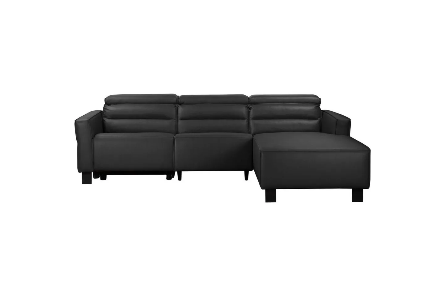 Reclinersoffa med hörn Loft24 Carpari Reclinersoffa 3-sits Black Right-faced Belfast fabric -