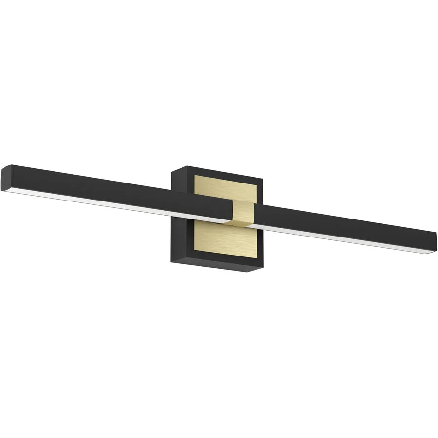Eglo Wandlampe Peguera Schwarz Aluminium/Stahl 11 cm - Farbe: Schwarz/Messing - LED - Lichtfarbe: Warmweiss - LED Energiesparlampen