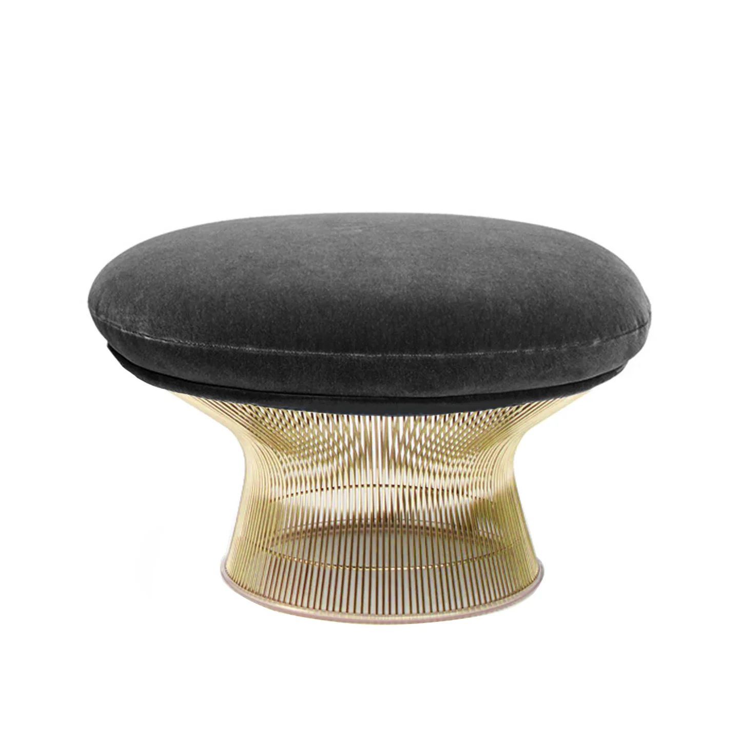 Knoll - Platner Ottoman, 18k guld, Tyg: Kat. B - Knoll Velvet - K78484 - Fotpallar - Warren Platner - Guld - Metall/Textilmaterial/Syntetiskt/Skum