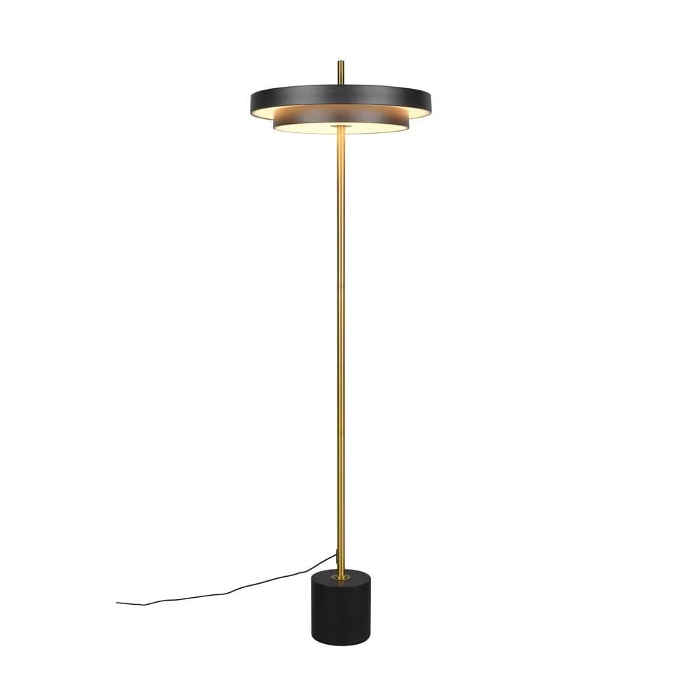Golvlampa TRIO Keaton - Mattsvart/Mässing