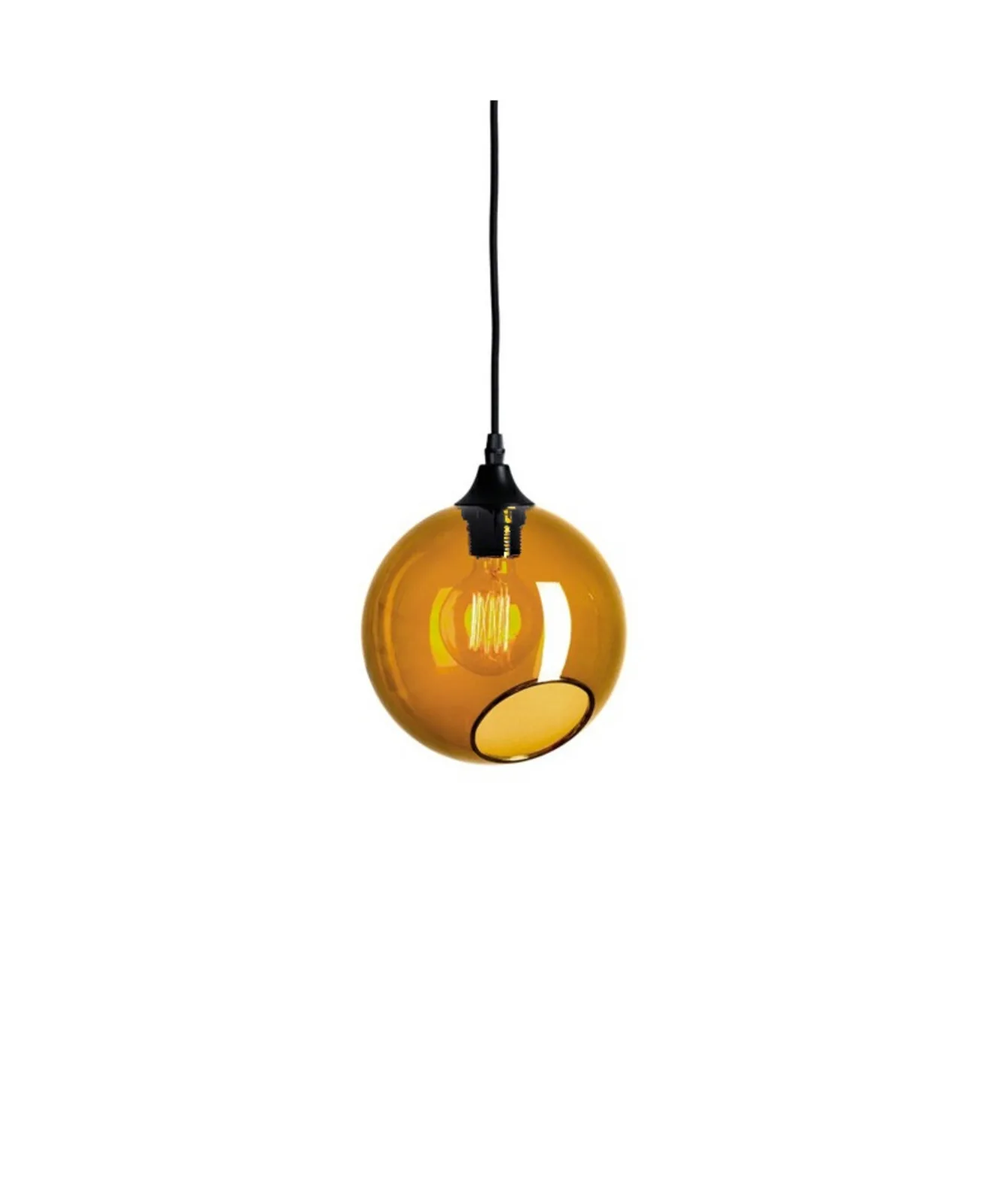 Ballroom Pendelleuchte Amber m/Schwarz Sockel - Design By Us - Esszimmer - Glas