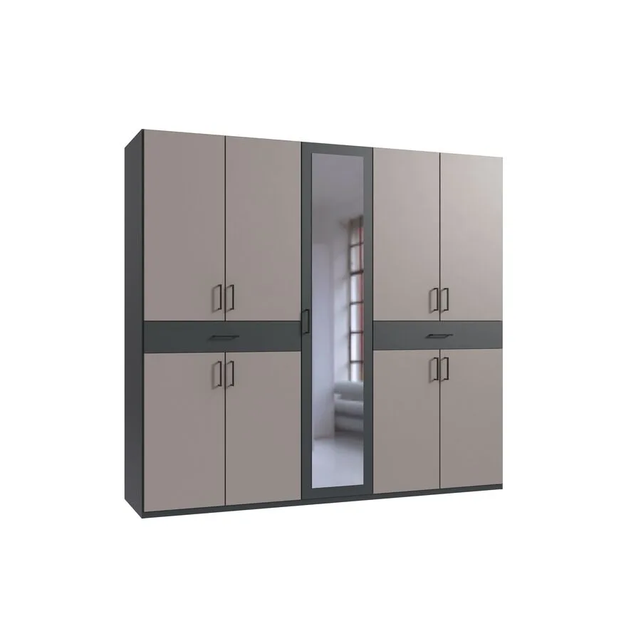 Kleiderschrank Tiby graphit Holzwerkstoff B 225 cm
