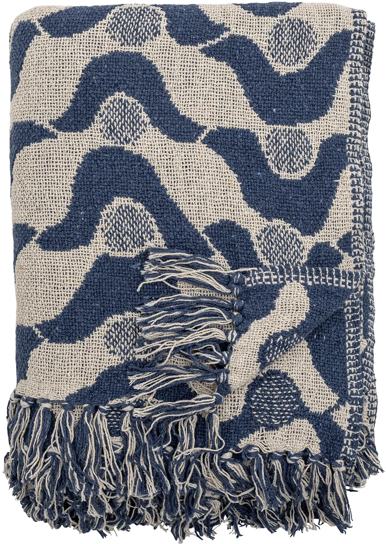 Bloomingville Santena pläd 130x160 cm Blå