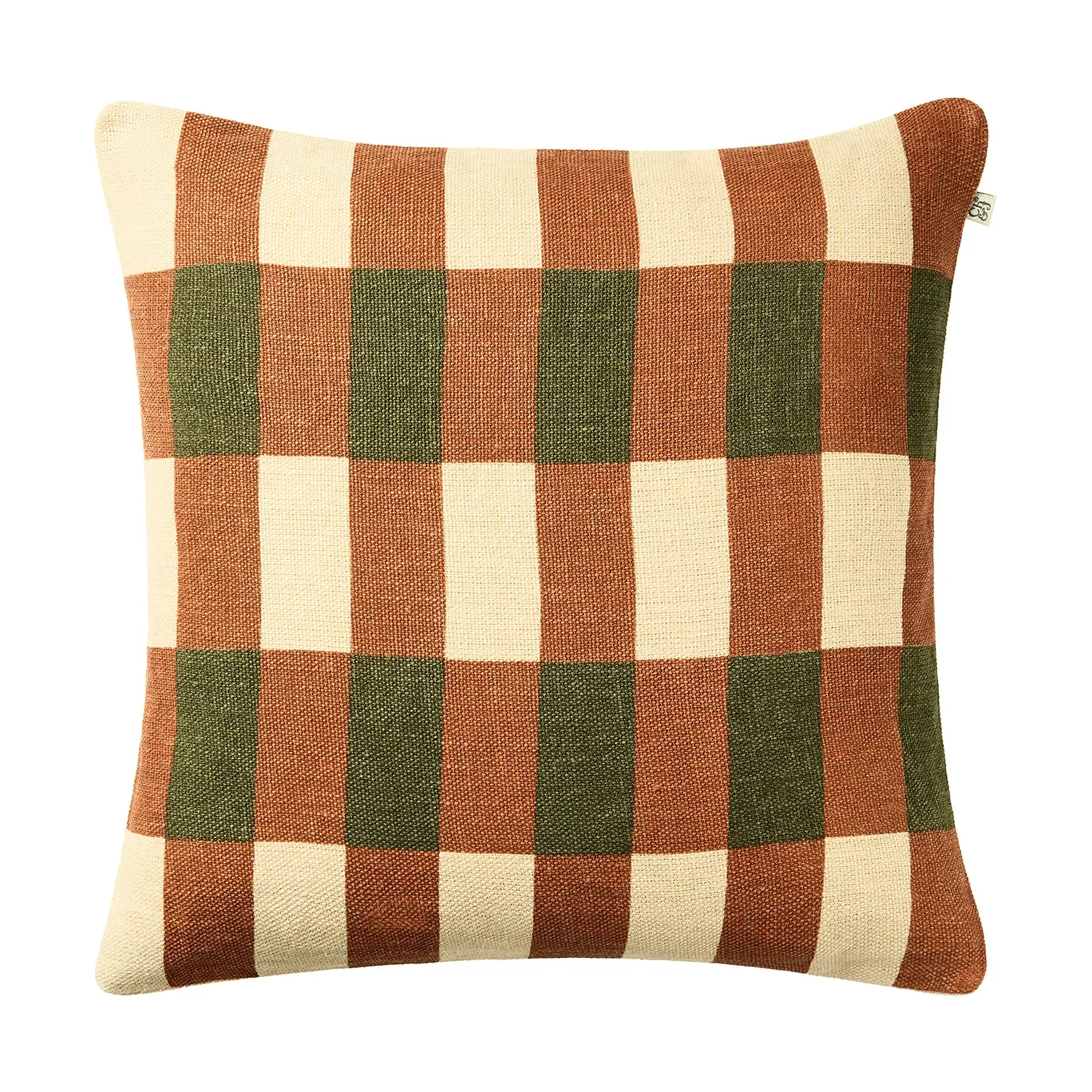 Chhatwal & Jonsson Marari Kissenbezug Apricot Orange-Cactus Green, 50x50 cm