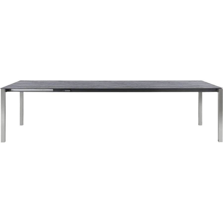 Gartentisch ausziehbar Campo Grande Keramik Dark Night 180x90 cm - Farbe: Edelstahl gebürstet / Dark Night - Material: Keramik/Edelstahl - Möbel