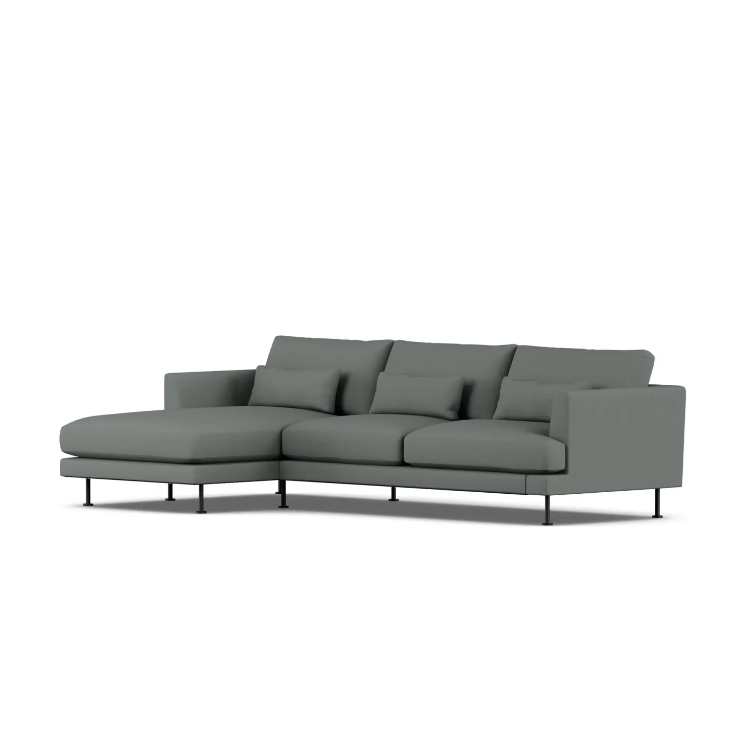 1898 Bredhult soffa Caleido Grey 1240-svart stål, 2,5-sits C2