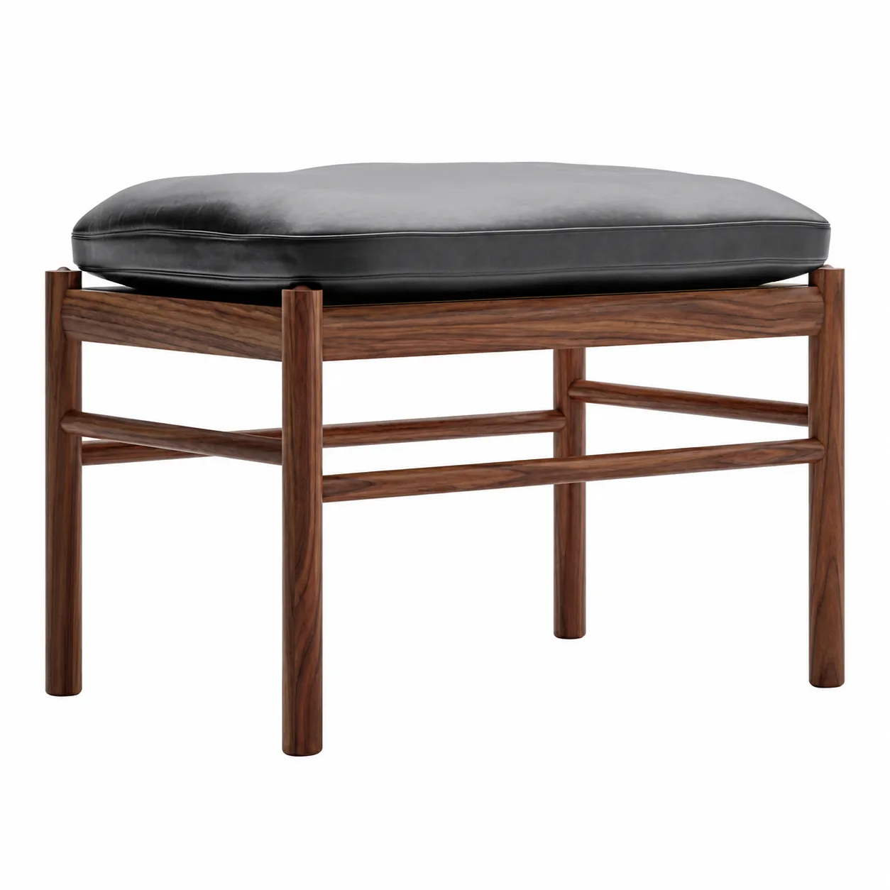 Carl Hansen - Ow149f - colonial footstool, valnöt, klarlackad - Fotpallar - Ole Wanscher