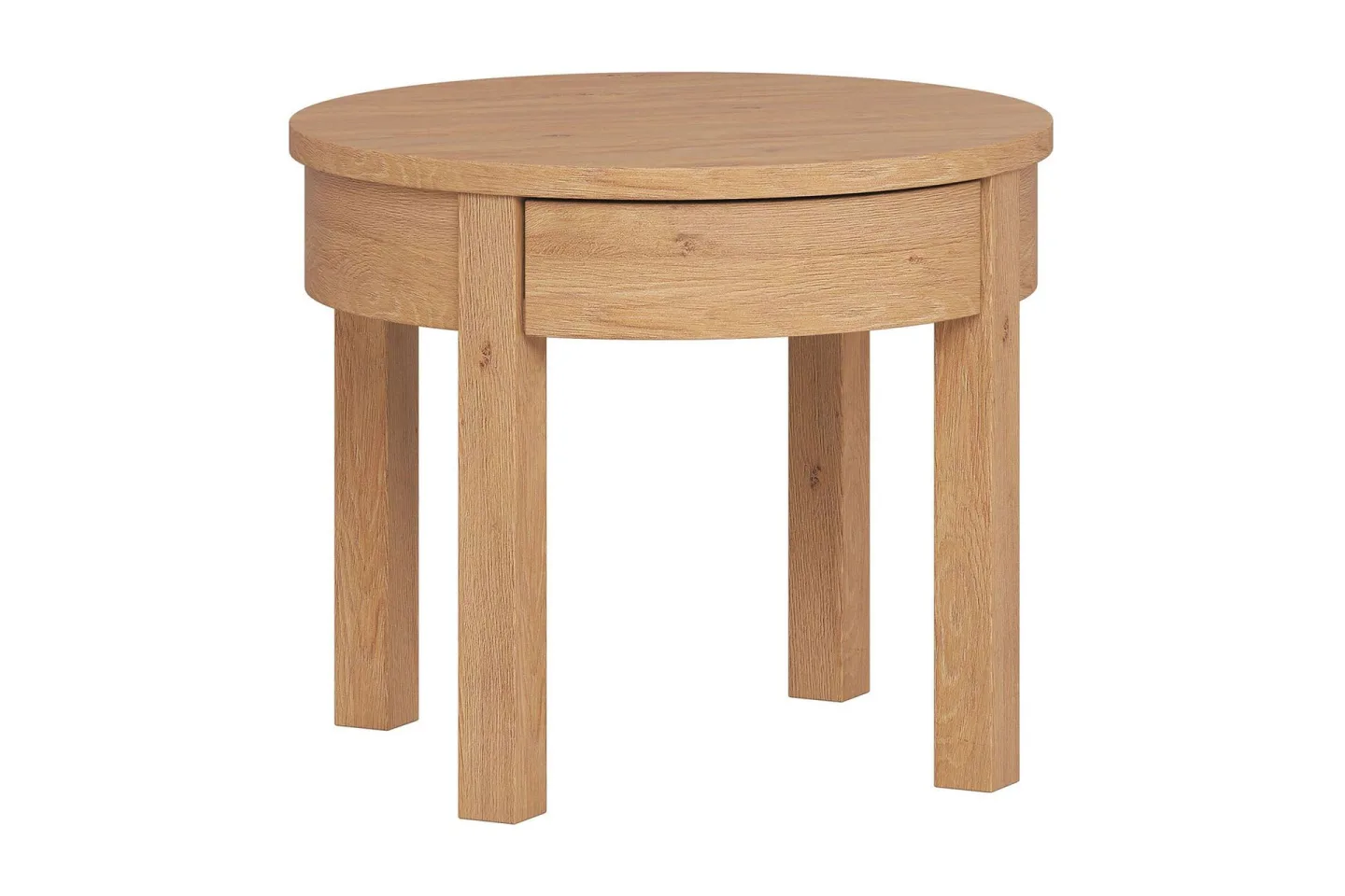 Simple Soffbord 54 cm Runt med Förvaring Lådor Natur - VOX