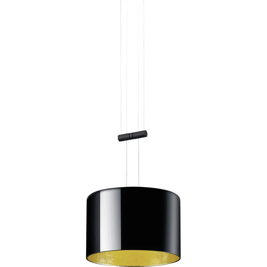 Designer-Pendellampe Bankamp Strada 2.0 Grand Luce Elevata 1 dimmbar D 20 cm - Farbe: Schwarz/Gold - LED - Lichtfarbe: Extra warmweiss - Material: