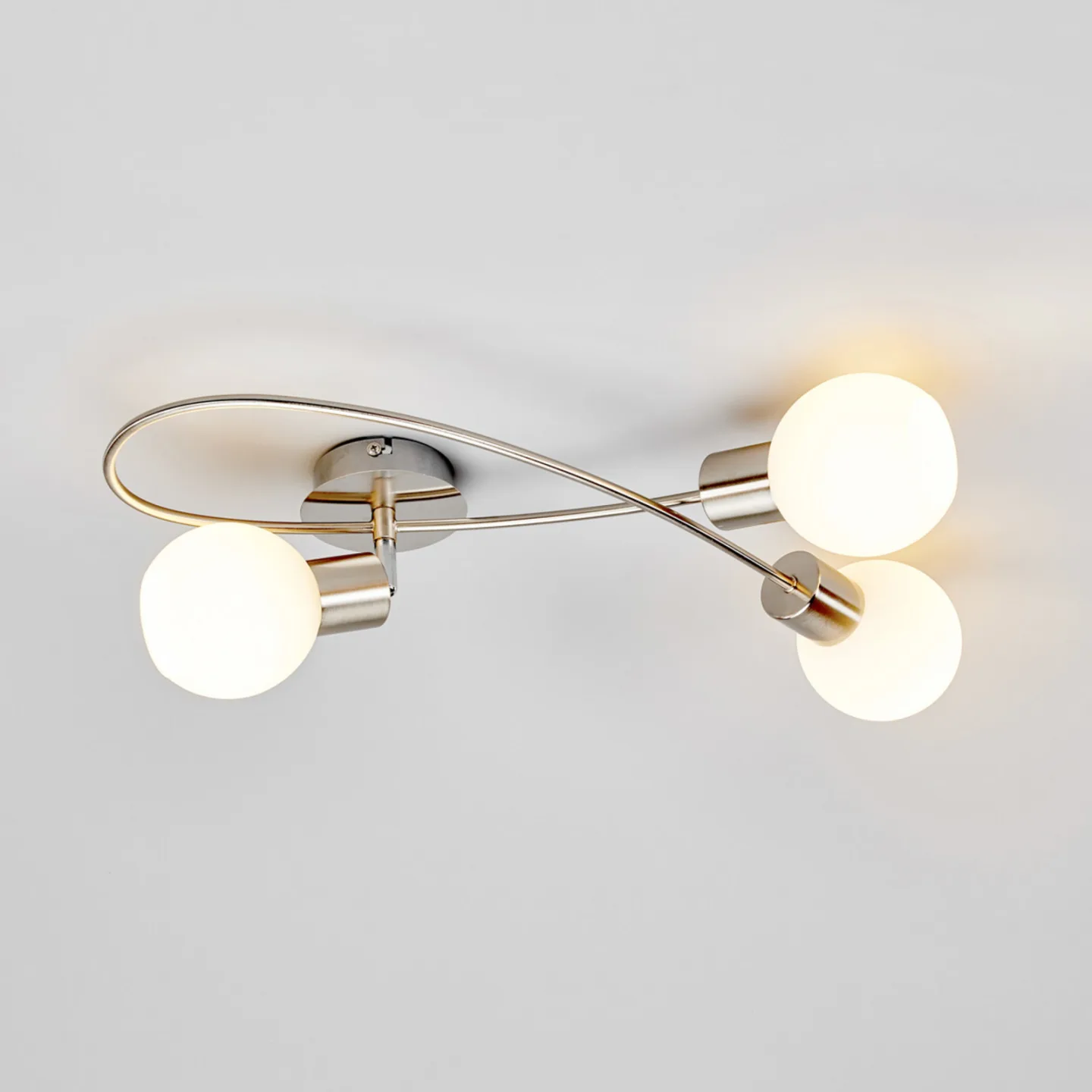 Elaina 3 Deckenleuchte Matt Nickel - Lindby - Wohnzimmer - Modern - Metall - Mehrflammig