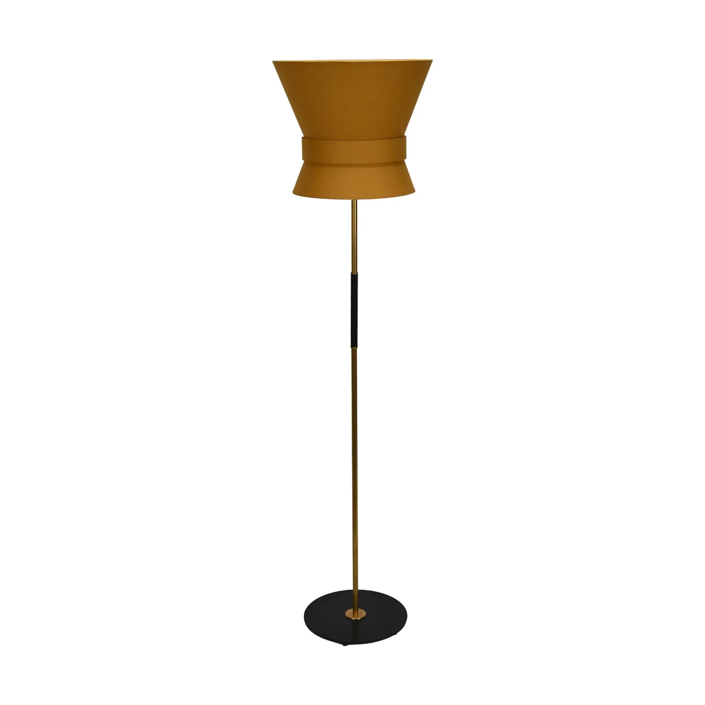 Örsjö Bow Golvlampa Rå mässing - Stor skärm Gul Ockra