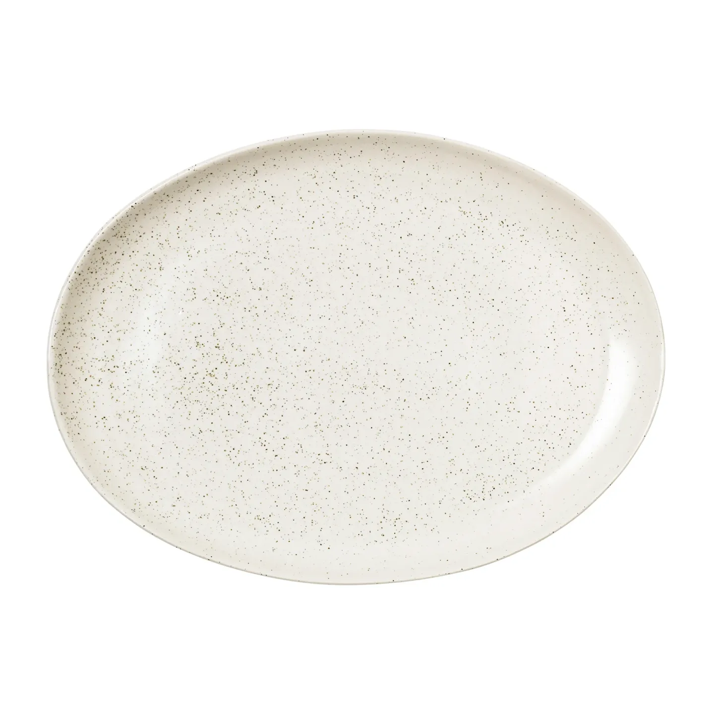Broste Copenhagen Nordic Vanilla Teller oval 35,5cm Cream with grains