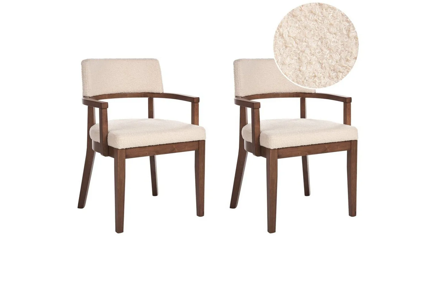Matsalsstol Dalbo set om 2 Beige-Mörkt Trä - Beige-Mörkt Trä