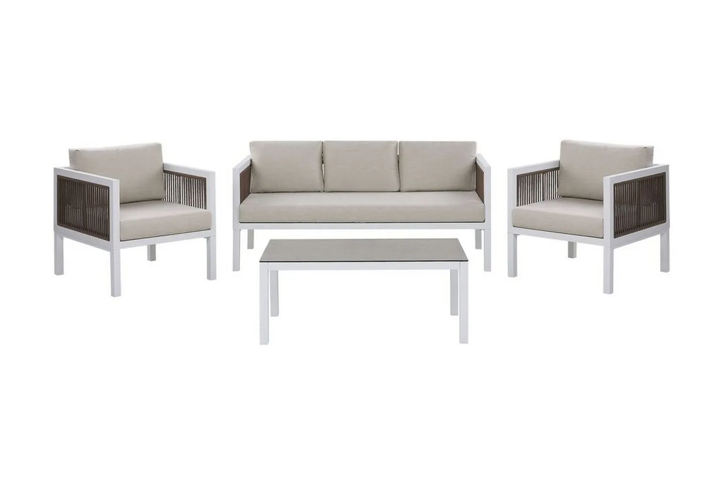 Columbero Loungegrupp Utomhus 5-sits - Vit/Brun