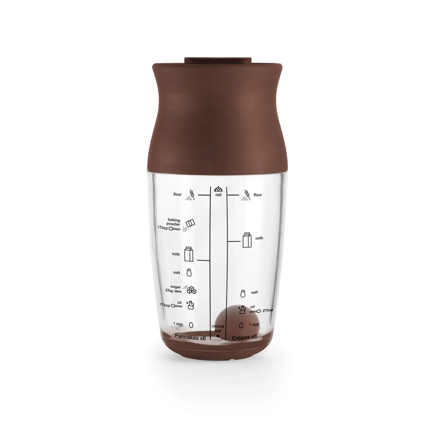 Lékué Lékué Pfannkuchenmischer Shaker Braun