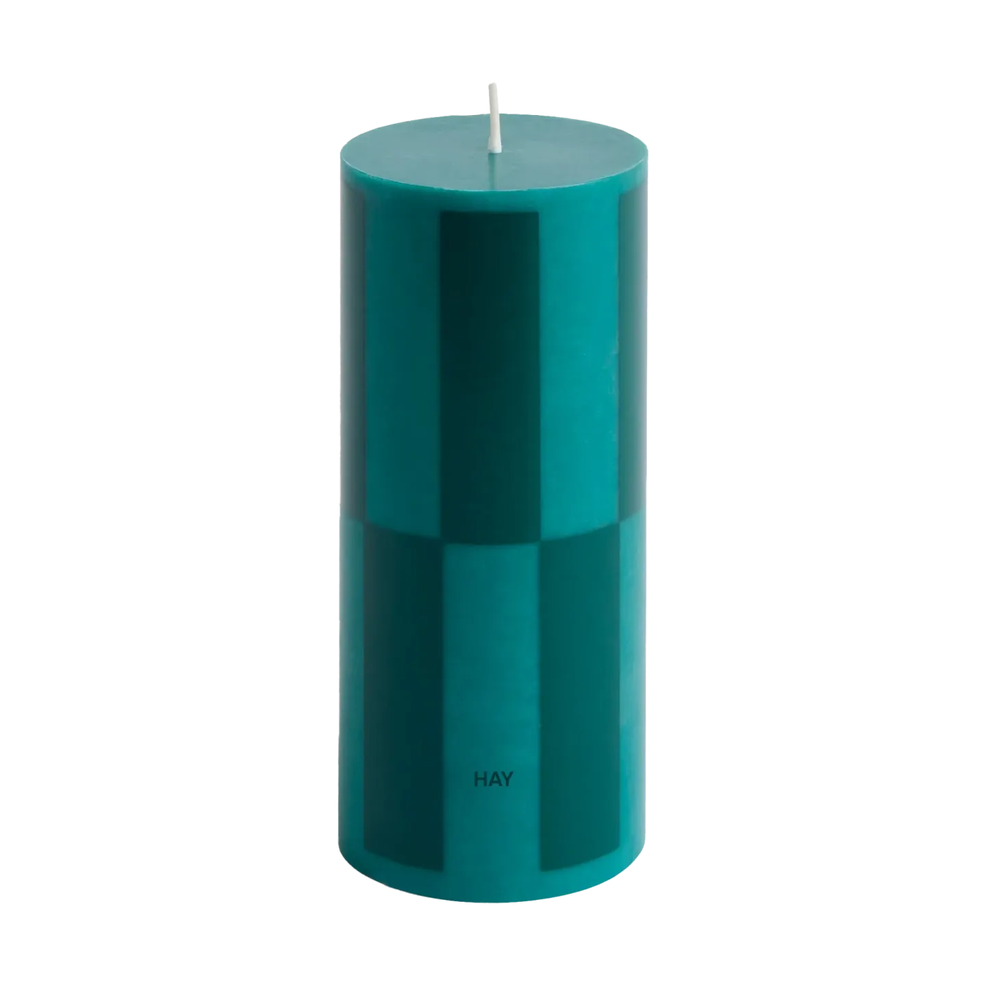 HAY Column Candle Blockkerze small 15cm Green-dark green large check