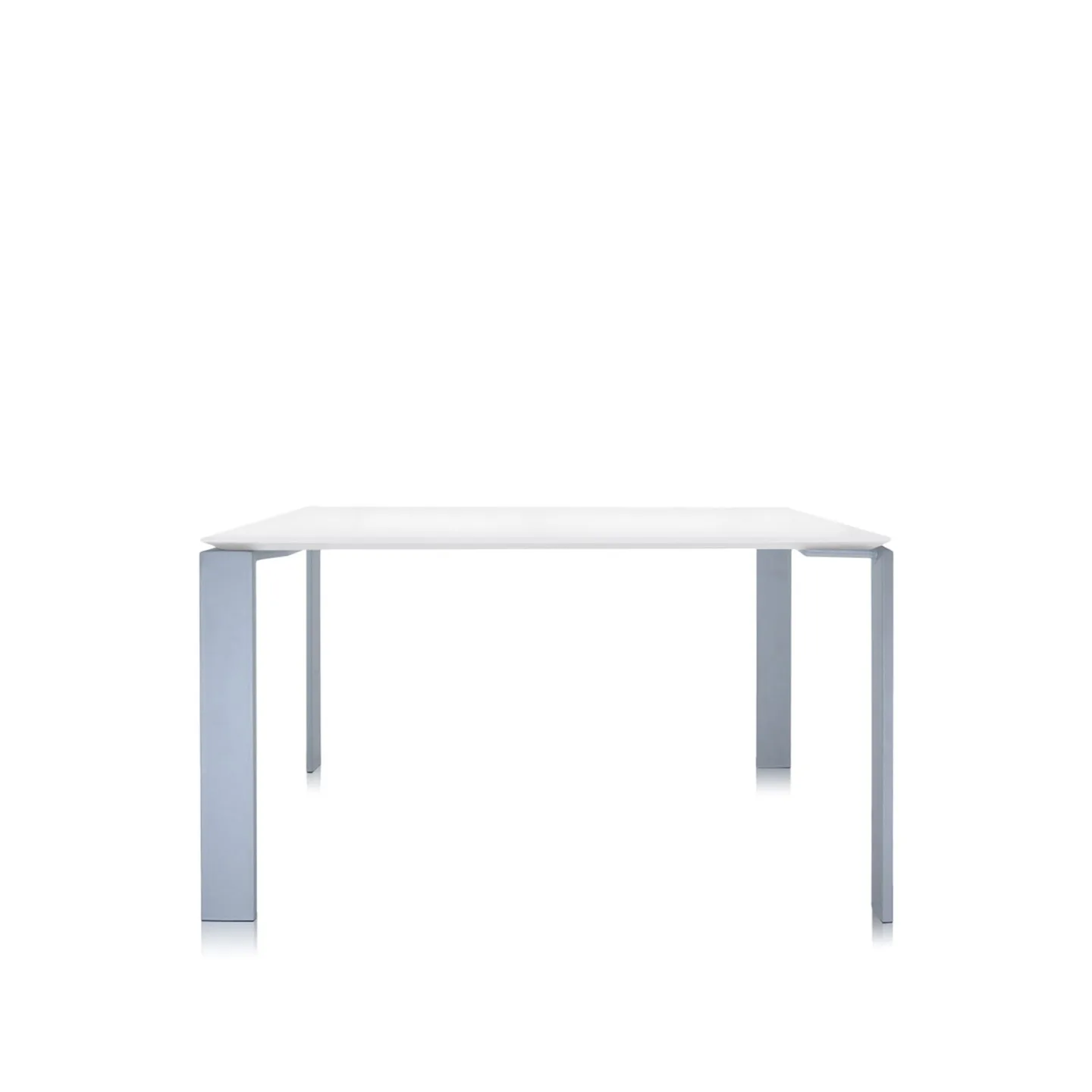 Kartell - Four Table 4525 128x128, White/Aluminium, Scratch-Proof Laminate - Matbord - Ferruccio Laviani - Vit - Laminat/Metall
