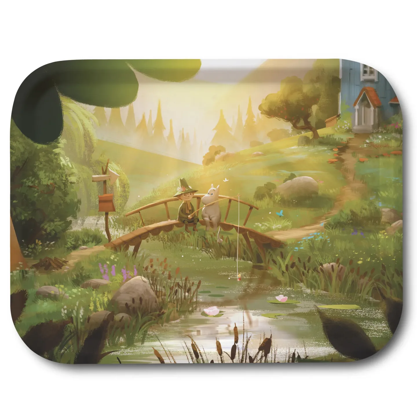 Opto Design Moomin TV-Series bricka 27x20 cm Moomin & Snufkin bridge