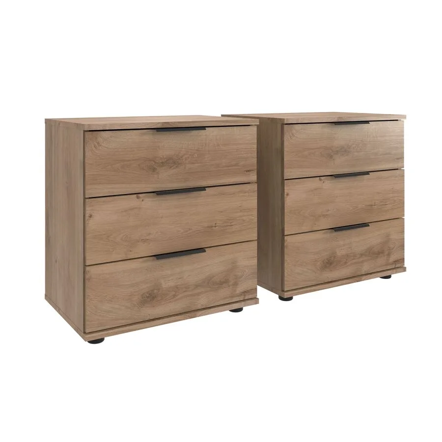 Nachttisch 2er-Set Metaa Plankeneiche Holzwerkstoff B 104 H 58 cm