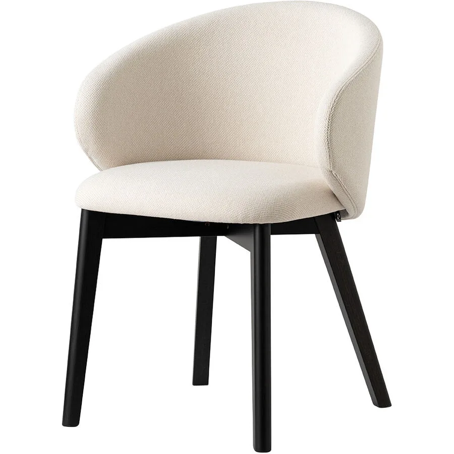 CONNUBIA Stuhl 2er-Set Tuka écru / graphit Buche / Polyester