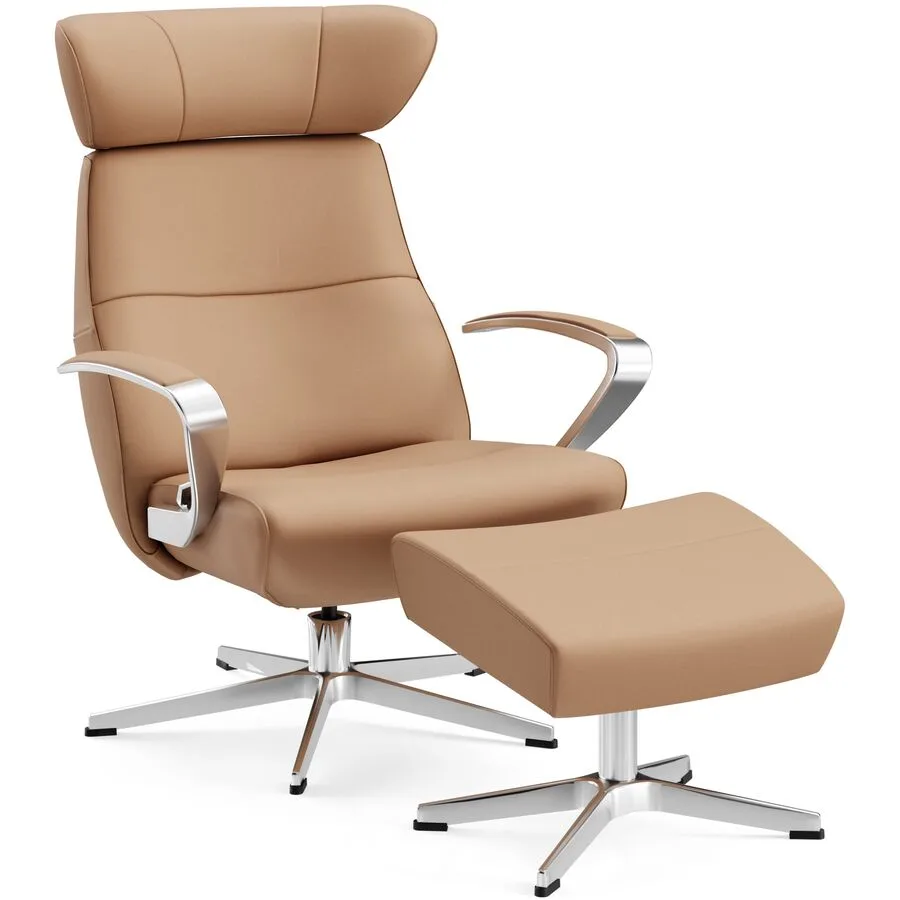 Conform Sessel Enno Hellbraun, Silber Leder, Aluminium B 81 T 163 H 99 cm - Möbel Konfigurator: Traummöbel individuell zusammenstellen