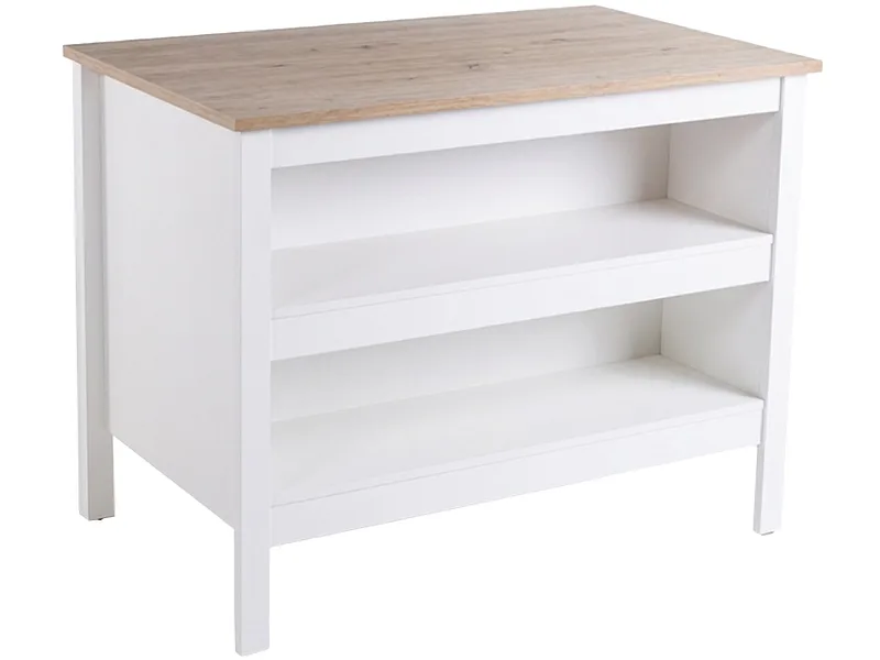 Kücheninsel NELL Spanplatte weiss 91.5x124x75cm