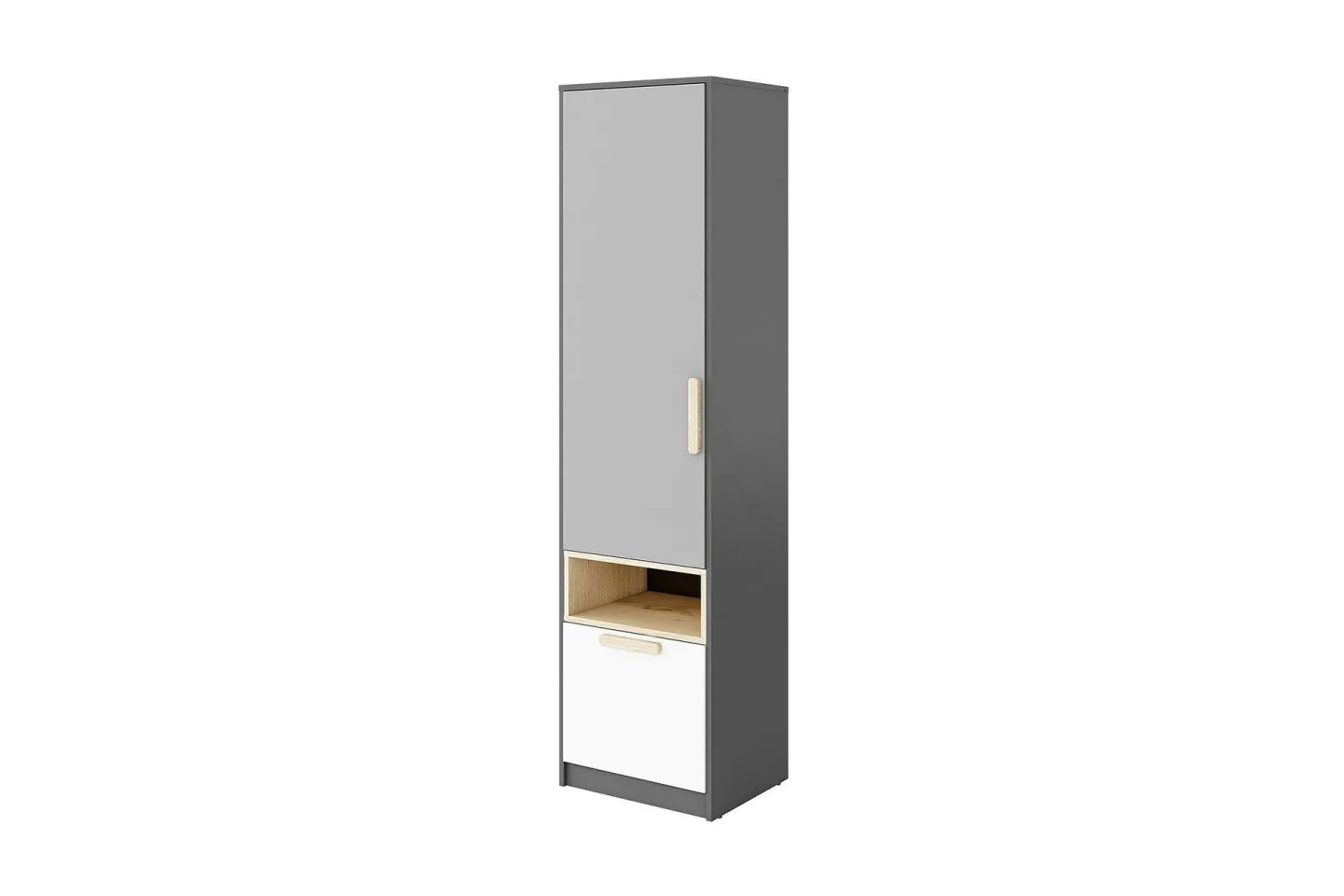 Pok Garderob 50x40x193 cm - Grå/Svart/Vit