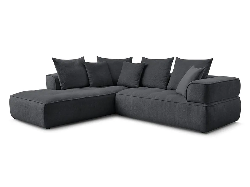 Ecksofa BOBOCHIC WHESLEY Stoff dunkelgrau
